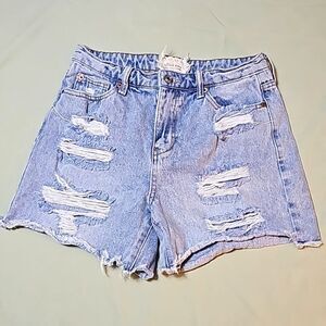Altar'd State High Rise Distress Fray Jean Shorts 5/27